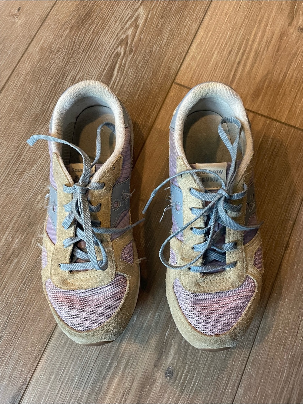 Saucony Kids Lavender and Beige Retro Runner Sneakers